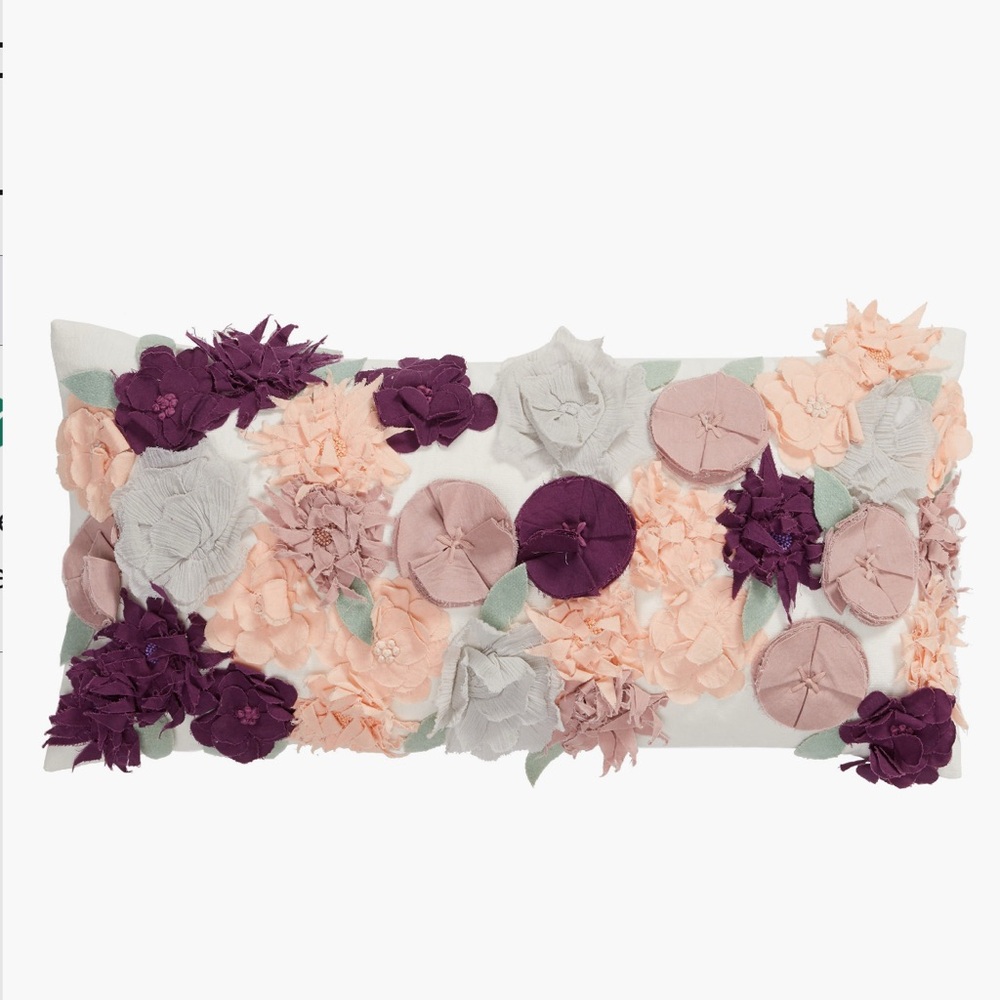 NORDSTROM AT HOME Bursting Floral Accent Pillow, pink, purple, lumbar